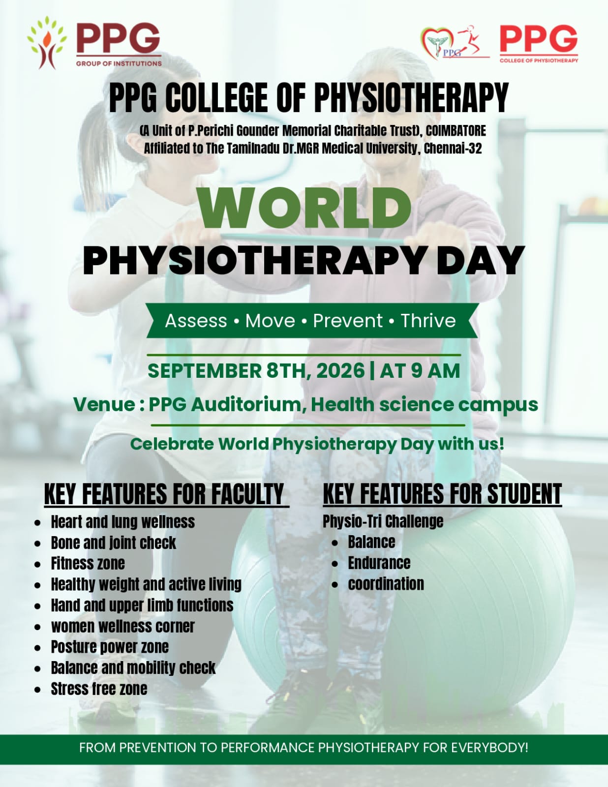 WORLD PHYSIOTHERAPY DAY CAMP AT PPG AUDITORIUM 